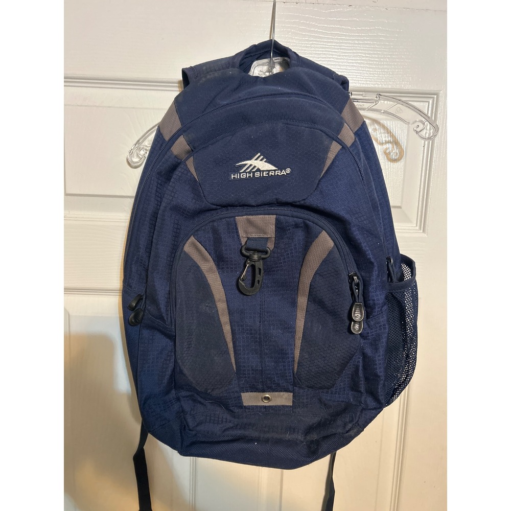 High Sierra Navy Blue Gray Backpack School Travel Bag Bookbag‎